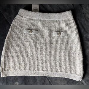 Mango  Sequin Bouclé texture Mini Skirt